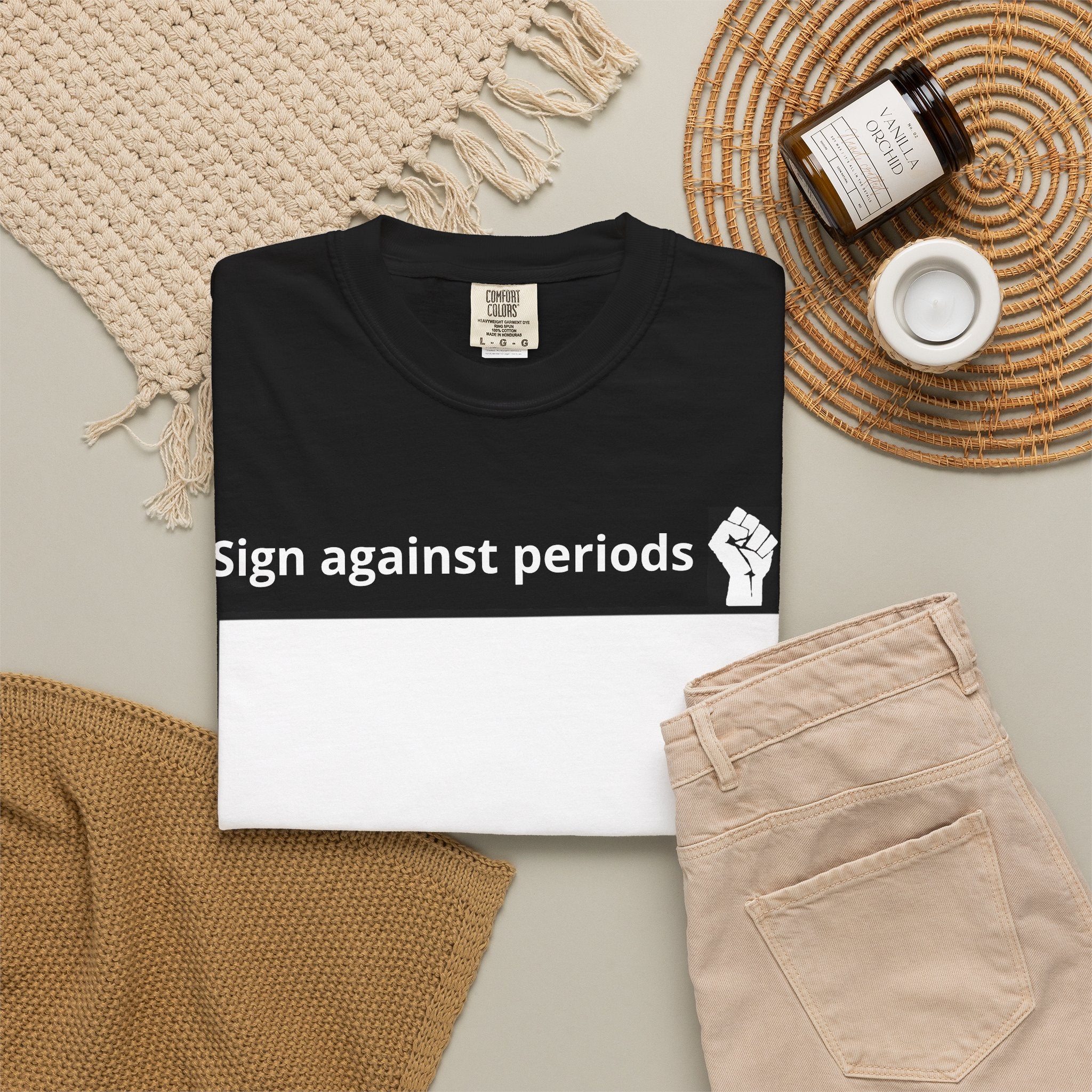 Sign Against Periods T-Shirt — Show your support towards feminism